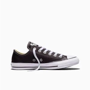 Converse black Chuck Taylor All Star leather trainers